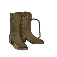 Cowboy Boots Belt Buckle Western Vintage 1979 Baron Buckle Solid Brass