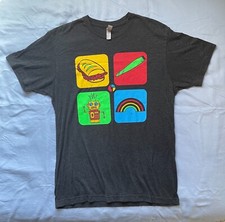 Graphic Tee Unisex Medium 420 Sandwich Robot Rainbow