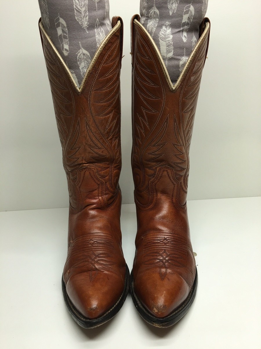 ACME Mens Cowboy Boots Size 8.5 EW Extra Wide USA Dark Brown Reddish USA s-l400.jpg main image 4