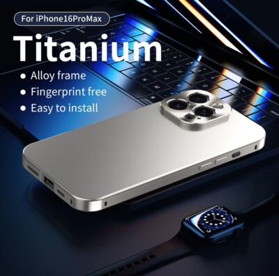 Aluminum Metal Frame PC Back Panel shockproof Case For iphone 16 15 14 Pro max