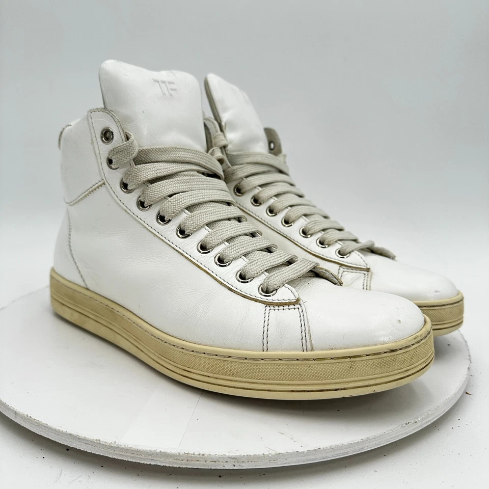 Zapatos informales Tom Ford Russell para mujer talla EU 38 US 7 de cuero blanco de caña alta Foto 4 de 4