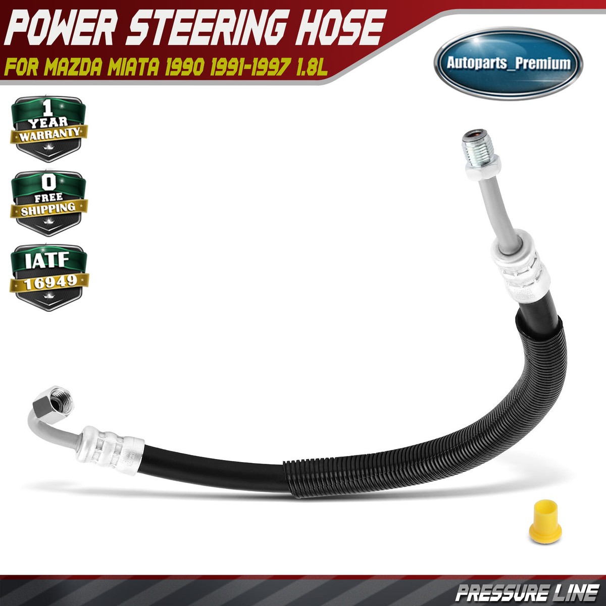 A-Premium Power Steering Pressure Hose Line Assembly Compatible With Mazda Miata 1990 1991 1992 1993 1994 1995 1996 1997 1 8l Pump To Rack Gear