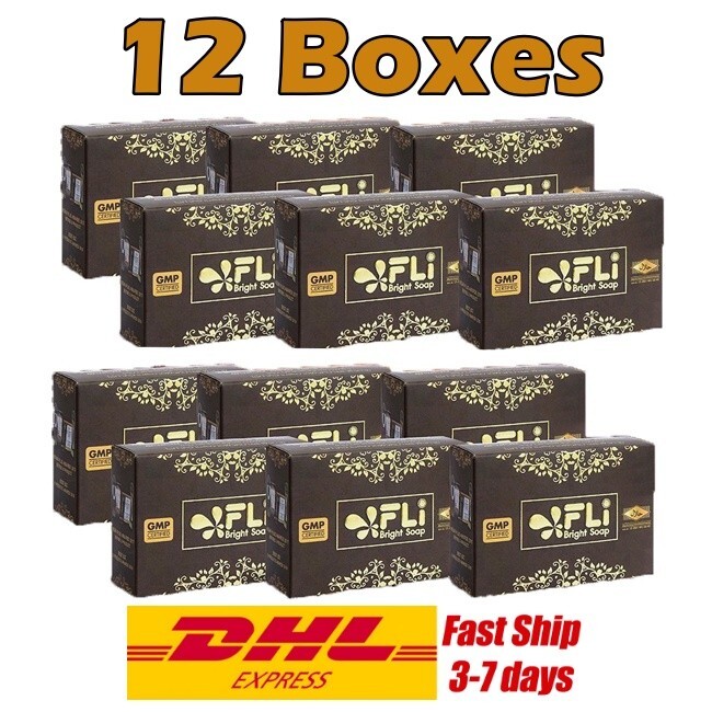 12X FLI Bright Soap 100% Herbal For Body Face Soft Smooth Skin
