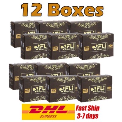 12X FLI Bright Soap 100% Herbal For Body Face Soft Smooth Skin