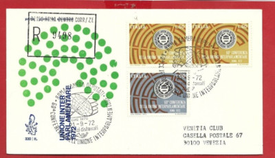 FDC VENETIA VG Nr. 330 60. Interparlamentarische Union ROM EINGESCHRIEBEN 21 IX 1972