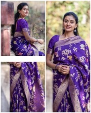 Designer Sari Bollywood Bridal Silk Saree Blouse South Indian Party Wear Saree