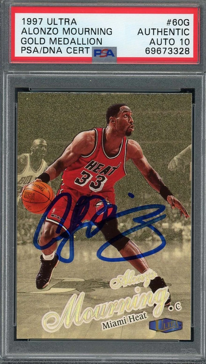 Alonzo Mourning 1997 Fleer Ultra Gold Medallion Signed Card #60G