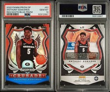 2020 Panini Prizm DP RED WHITE BLUE Crusade #81 Anthony Edwards RC PSA 10 GEM