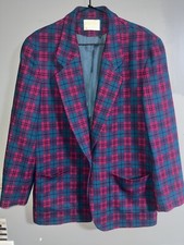 Vintage Pendleton Jacket Wool Pink And Green Plaid