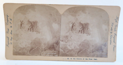 In The Haunts of the Polar Bear Ingersoll 1900 Stereoscope Stereoview Card Photo
