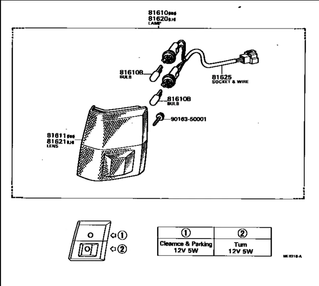 Conjunto de lámpara original par de separación de estacionamiento Toyota Corona RT132 TT132 NOS JAPÓN Foto 4 de 4