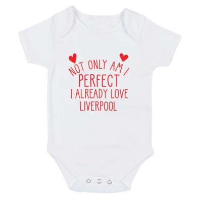 Liverpool Perfect I already love Baby grow body suit or One Size Bib