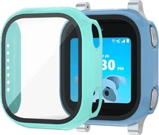 Screen Protector Compatible with AT&T Amigo Jr Watch, 2 Pack Bumper Teal+Blue 