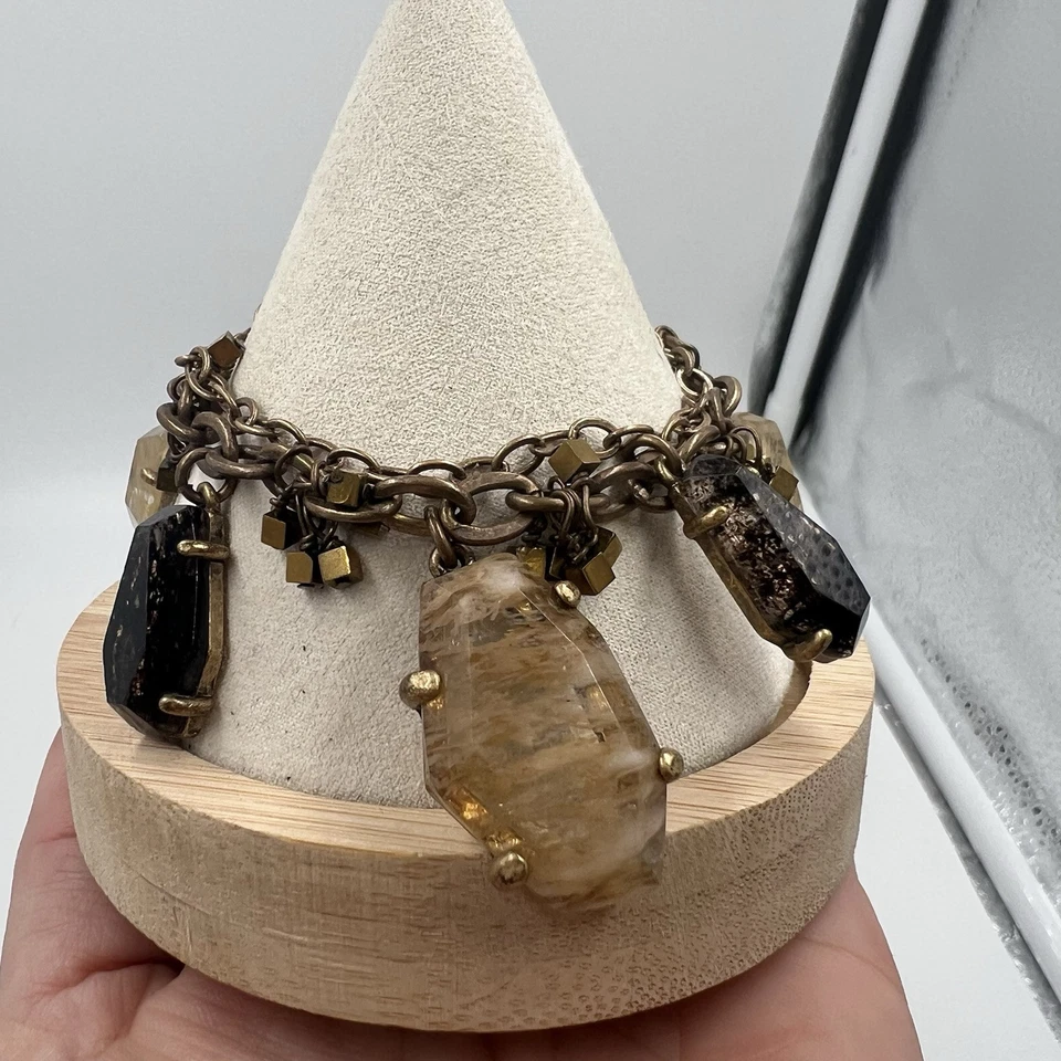 Pulsera Ann Taylor Joya Dije Antiguo Tono Dorado Declaración En Capas Boho Foto 2 de 4