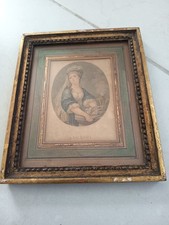 GRAVURE ANCIENNE EN COULEURS ENCADREE 18ème "LE SACRIFICE" BEAU CADRE LOUIS XVI