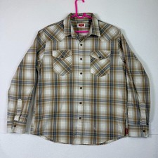 Wrangler Long-sleeve Plaid Western Button Up Shirt Size Large