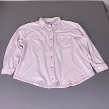 Time & True Fleece Shacket Button Up Shirt Wo...