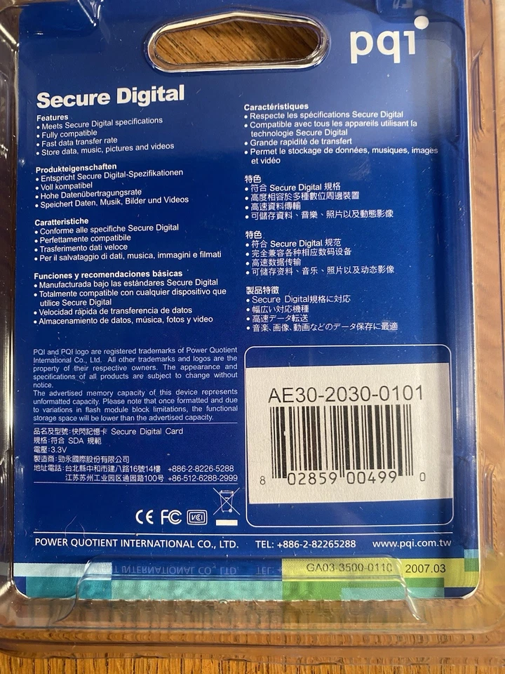 PQ1 Hi-Speed 60 2GB SD Memory Card - Image 2 of 2