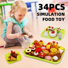 34Pcs Simulation Food Dessert Ice Cream Bread Food Toy For Boys And Girls