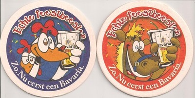 Bavaria Bier - alter Bierdeckel ''Echte feestbeesten'' aus Holland - Motiv 2