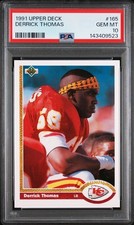 1991 Upper Deck Football Derrick Thomas Card PSA 10 Gem Mint #165