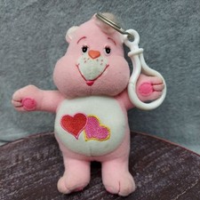 Care Bears Love-A-Lot Bear Plush Keychain Clip-On Vintage