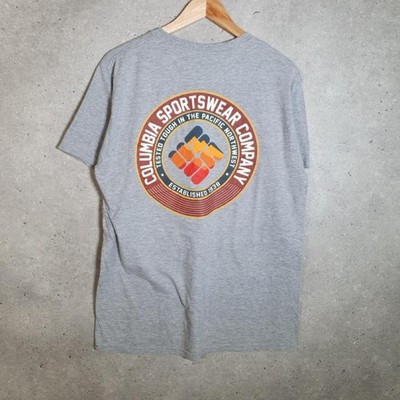Vintage Columbia Graphic Logo Print T-Shirt Herren Large Grau C32252