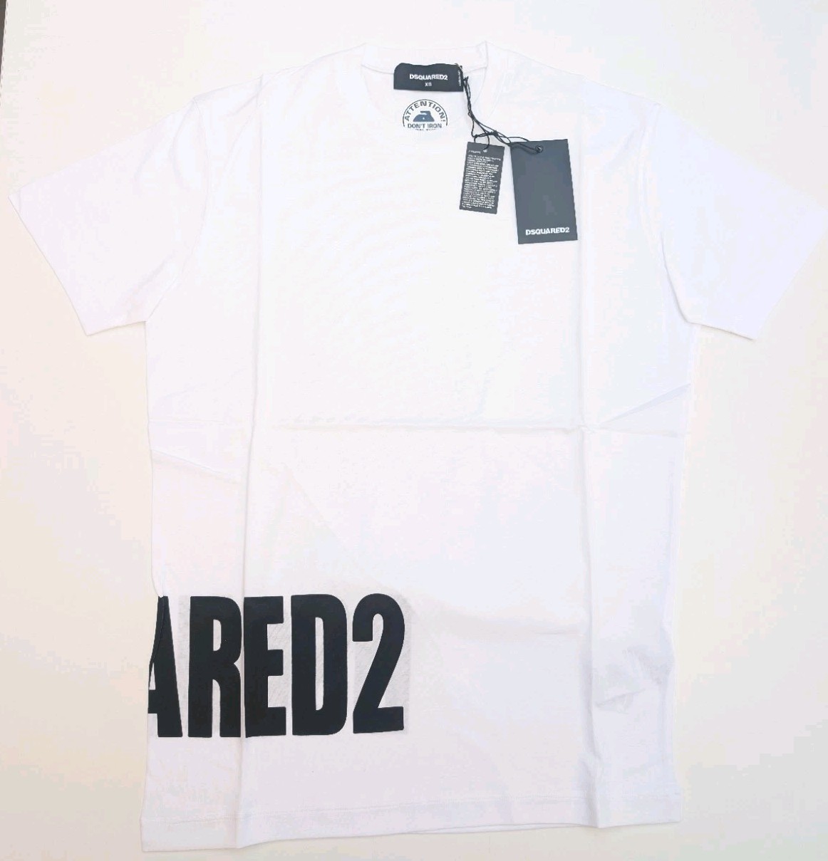 DSQUARED2 D2 T-SHIRT MENS SIDE LOGO WHITE - SIZE XS - 100percent AUTHENTIC - RRP £190
