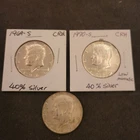 1969 S & 1970 S Kennedy Half Dollar 3 Coin Lot 40% SILVER