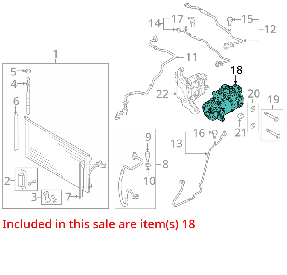 AC Compressor Fits 11-15 AUDI Q7 2542612 - Image 3 of 4