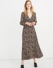 Madewell Petite Size 2 Wrap Front Maxi Dress In French Floral