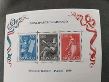 MONACO BLOC FEUILLET 47 " PHILEXFRANCE 1989 EXPO PHILATELIQUE PARIS" NEUF xx TTB