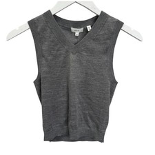 ALC Womens Cropped Tank Merino Wool Sweater Vest Size XL Brody Gray New