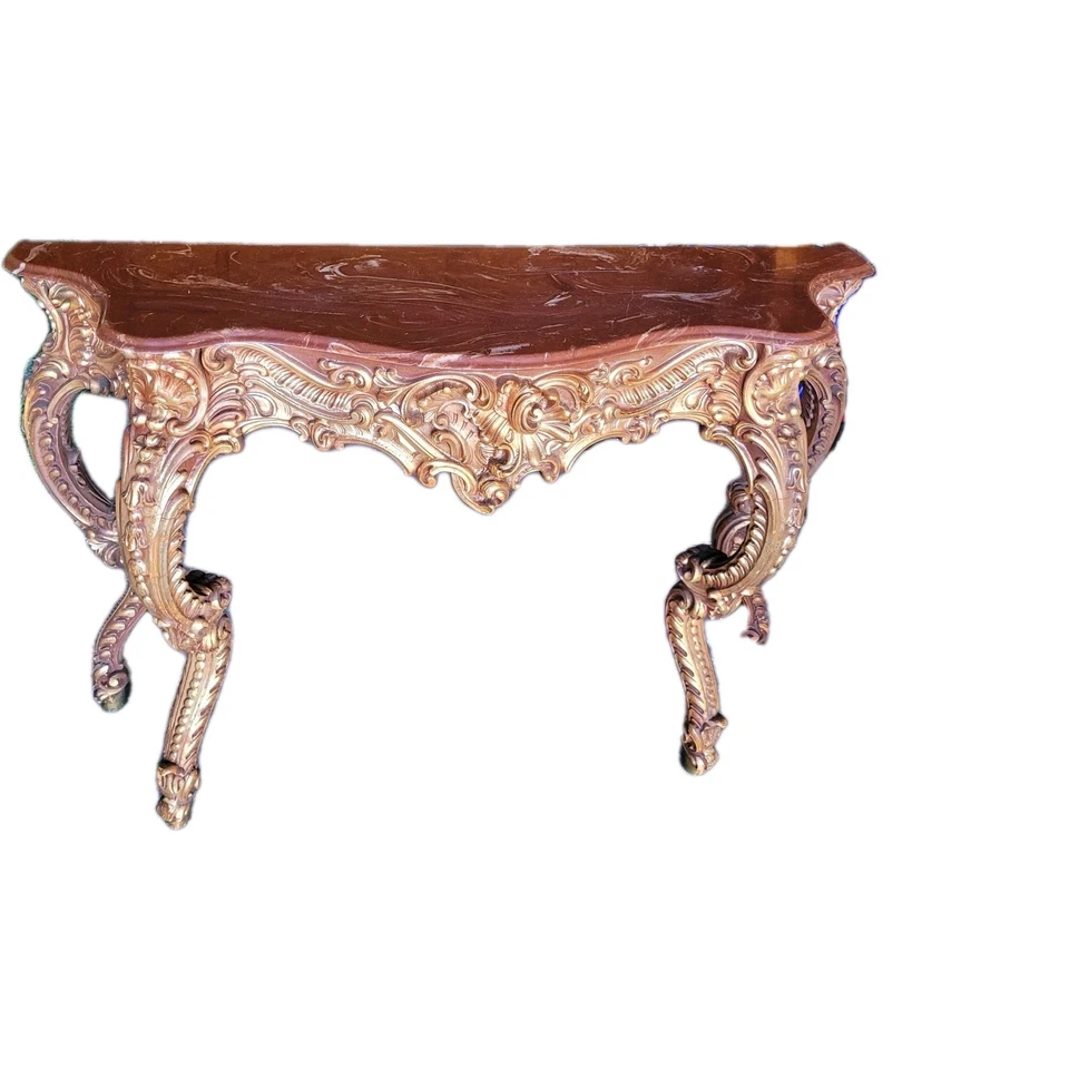 控制台桌 - 镀金巴洛克洛可可意大利大理石上衣 — 第 4/4 张图片