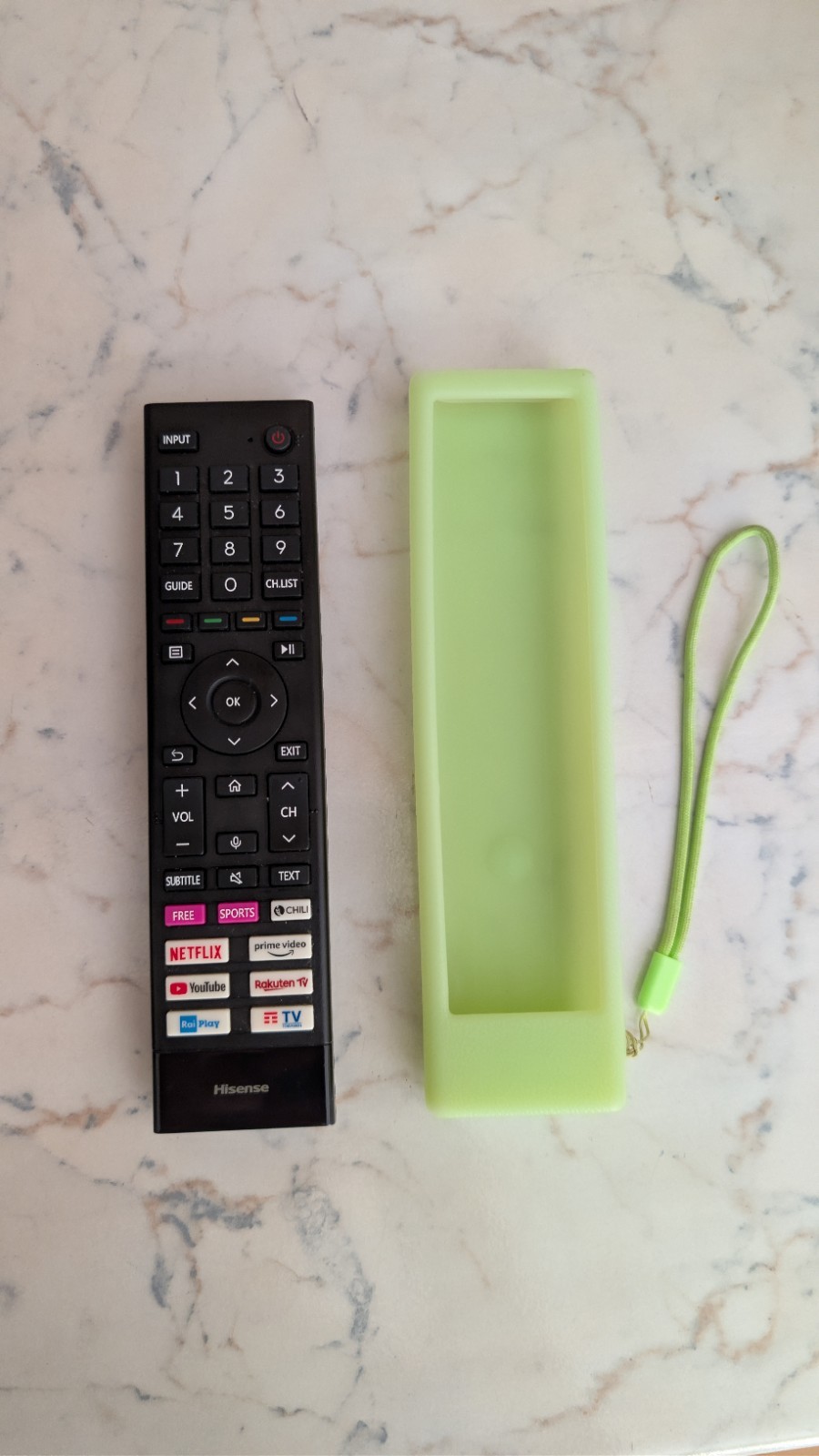 Telecomando Originale per TV HISENSE 55E78GQ 58A6BG + Cover Fluorescente