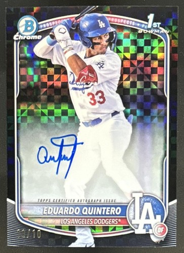 2025 Bowman Eduardo Quintero Chrome Auto Refractor Black X-Fractor 1st #/10