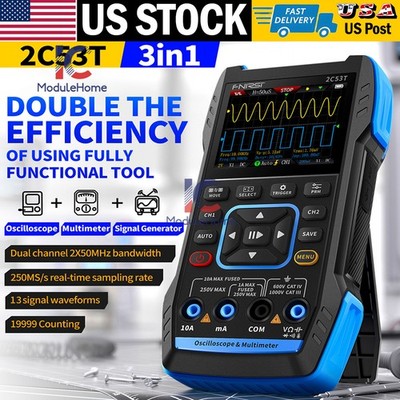 FNIRSI 2C53T Upgrade 50MHz Digital Oszilloskop Multimeter Signal Generator USA
