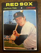 BOSTON RED SOX: Carlton Fisk Custom Modern 1971 Style Art Card - HOF