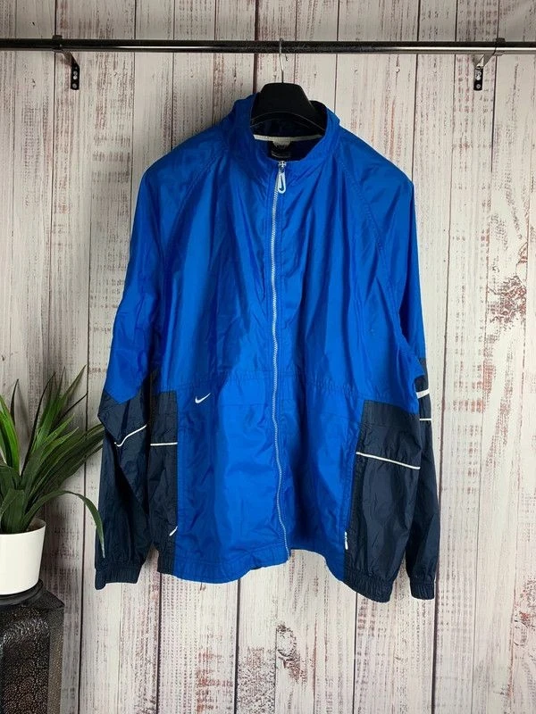Nike Mens Vintage 90s Blue Windbreaker Jacket Size XL