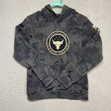 Under Armour Hoodie Boys Size Large Project Rock Gray Camo USA Freedom Pullover