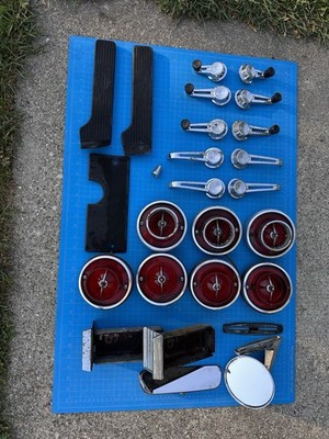 Lot of Chevrolet 63 Impala Hardtop Parts tail light, window cranks, ashtrays