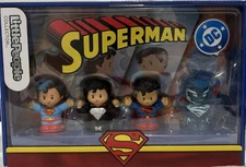 Fisher-Price Little People Collector DC Superman Figure Pack Toy 4 pc Set