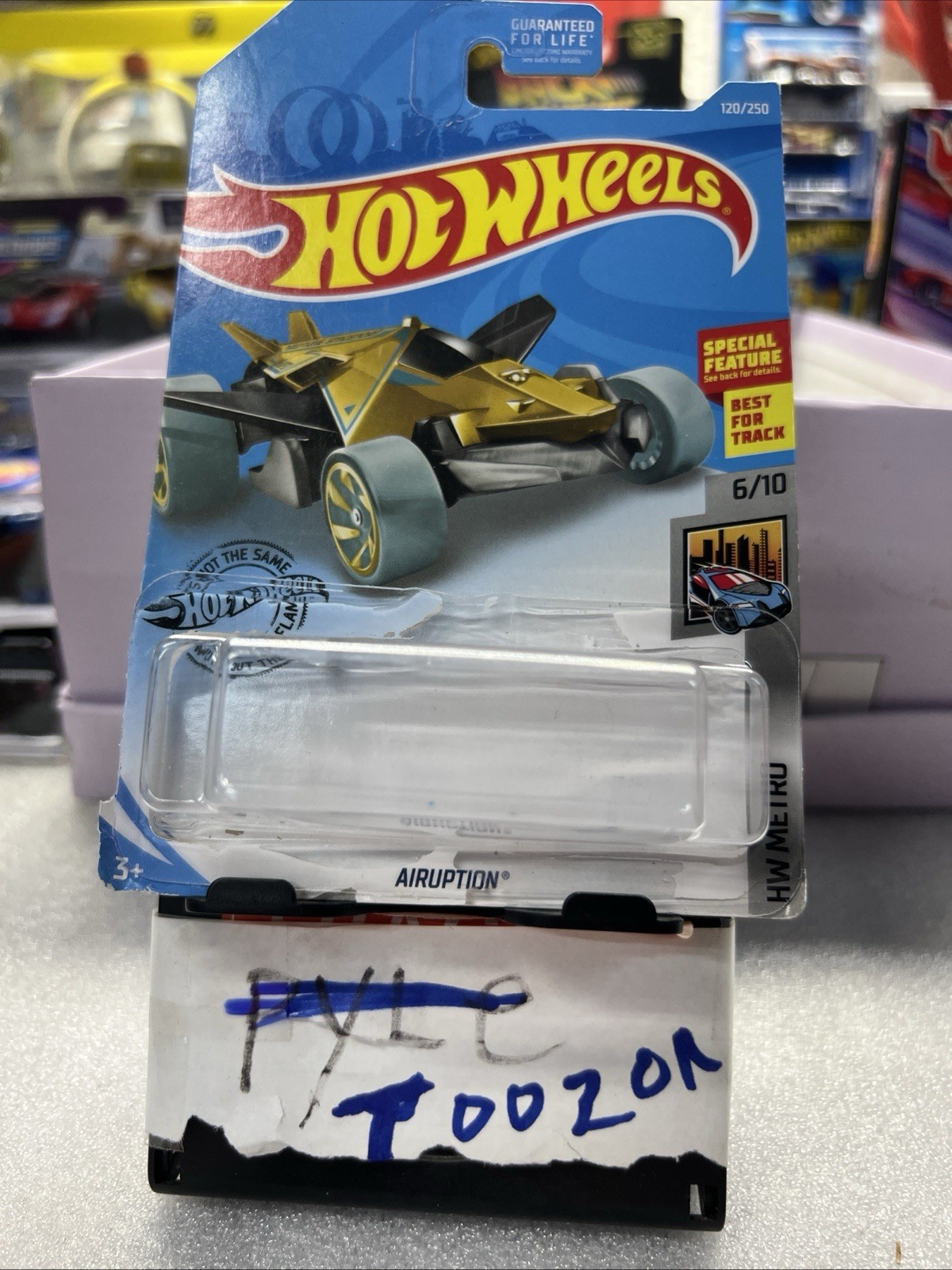 2019 Hot Wheels HW Metro 6/10 AIRUPTION Gold-Gray w/Teal Wheels Fast Ship 🔥
