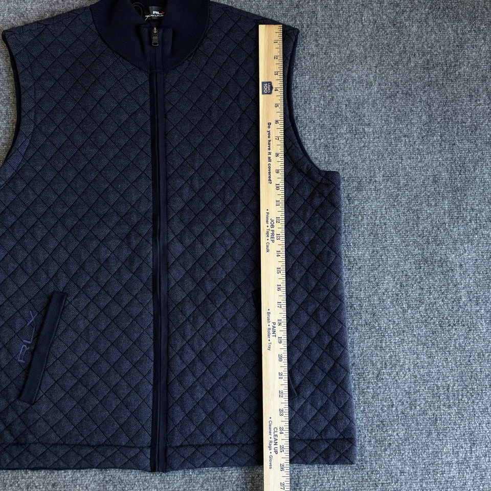 RLX Ralph Lauren Men’s Quilted Full Zip Golf Vest Navy Blue Size L $298 NWT - Image 4 of 4