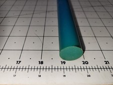 1" Dia. x 24" 70 A Durometer Polyurethane Rod, Lite Blue, P/N 11569