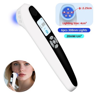 308nm UVB Blue Light Therapy Device 6 Diodes Ultraviolet Lamp for Skin Care