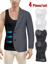 4Pack Men Compression Tank Top Body Shaper Base Layer Undershirts Gym Fitness