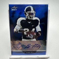 2013 Leaf Draft LEVEON BELL Auto /25 Metal RC Blue Ink Pittsburgh Steelers