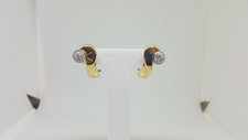 ORECCHINI A BOTTONE IN ORO GIALLO E BIANCO 18KT 750 12,1 GR CON DIAMANTI (3151)
