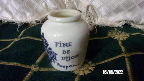 Vintage Moutarde Bocquet Yvetot 1735 Traditional Mustard Jar & Lid + 1 Dijon JAR - Picture 3 of 4